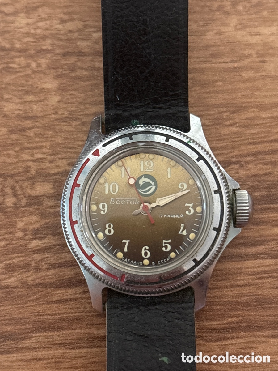 Relojes de pulsera: Reloj mec&aacute;nico de carga manual, fabricado en la Uni&oacute;n Sovi&eacute;tica