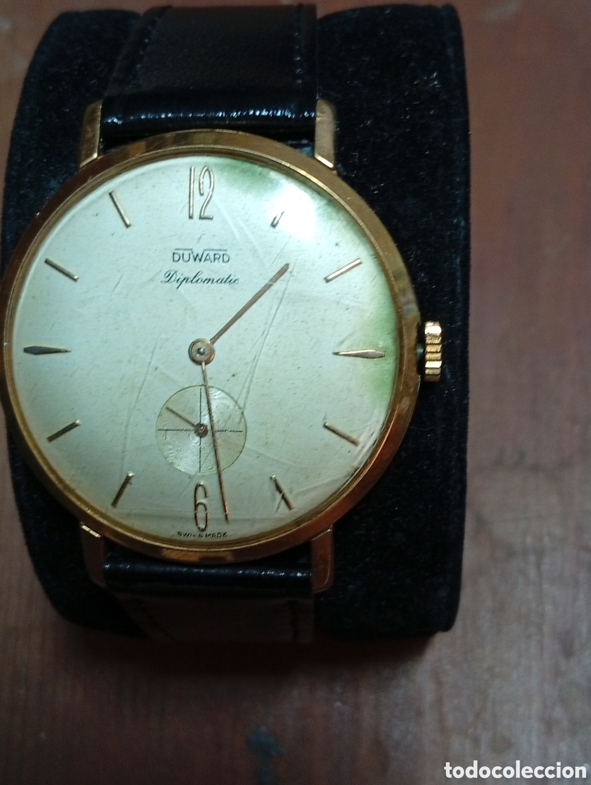 Relojes de pulsera: Reloj Duward Diplom&aacute;tico carga manual caja acabado en oro ,mediados de siglo XX,