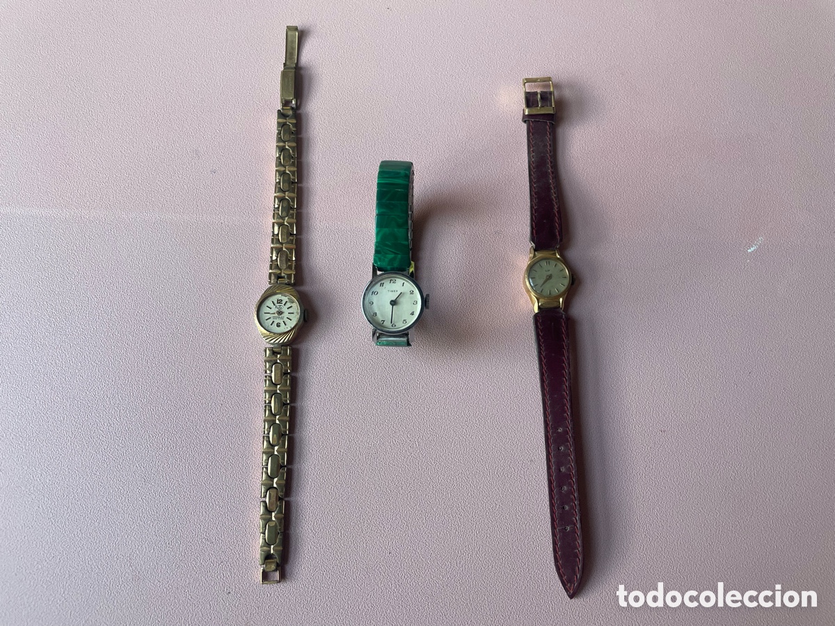 Relojes de pulsera: Lote 3 relojes se&ntilde;ora vintage funcionando - Vabo, Timex, Lip