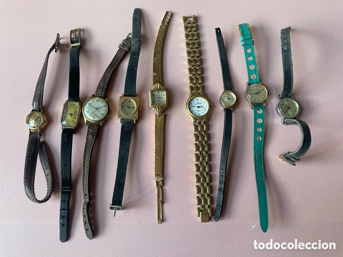 Relojes de pulsera: Lote 9 relojes se&ntilde;ora vintage para piezas o reparaci&oacute;n