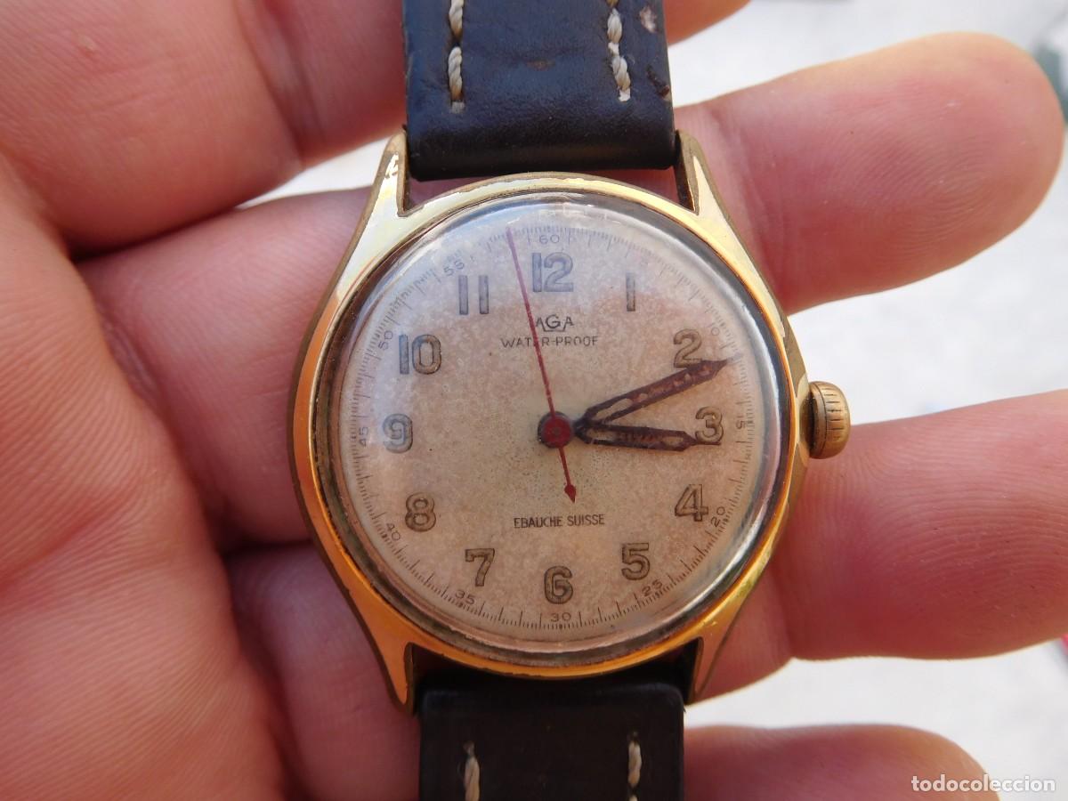 Relojes de pulsera: Reloj de cuerda manual AGA. Ebauche Suisse