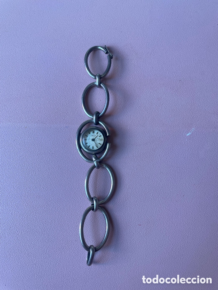 Relojes de pulsera: Reloj Chilex plata, pulsera espiral, no se puede probar, 20mm