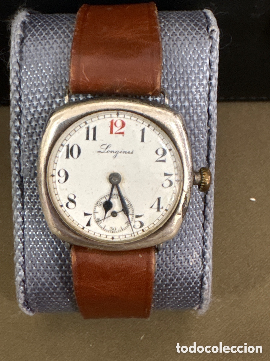 Relojes de pulsera: Antiguo reloj LONGINES de carga manual,reloj de trinchera en plata 935*FUNCIONA*ver fotos