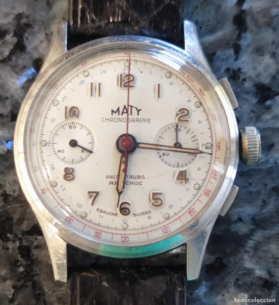Relojes de pulsera: Maty. Cronografo caja de acero