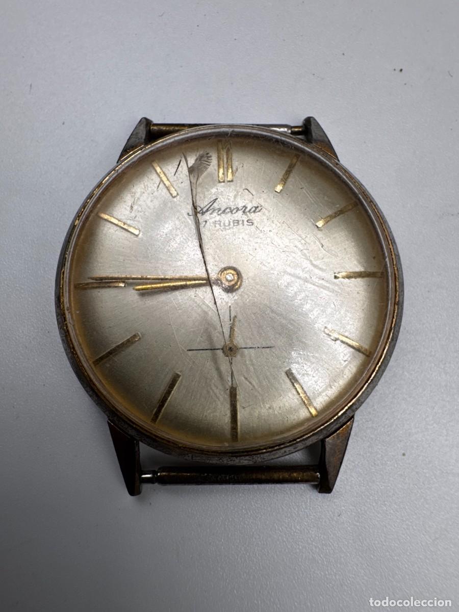 Relojes de pulsera: RELOJ ANCORA 17 RUBIS VINTAGE MEC&Aacute;NICO CARGA MANUAL DORADO PARA RESTAURAR FALTA TAPA
