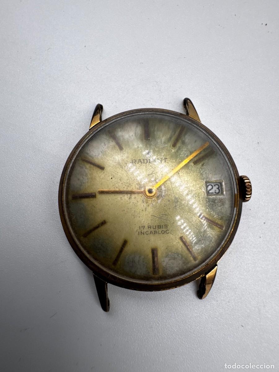 Rel&oacute;gios de pulso: RELOJ RADIANT 17 RUBIS INCABLOC SWISS VINTAGE MEC&Aacute;NICO CON FECHA DORADO