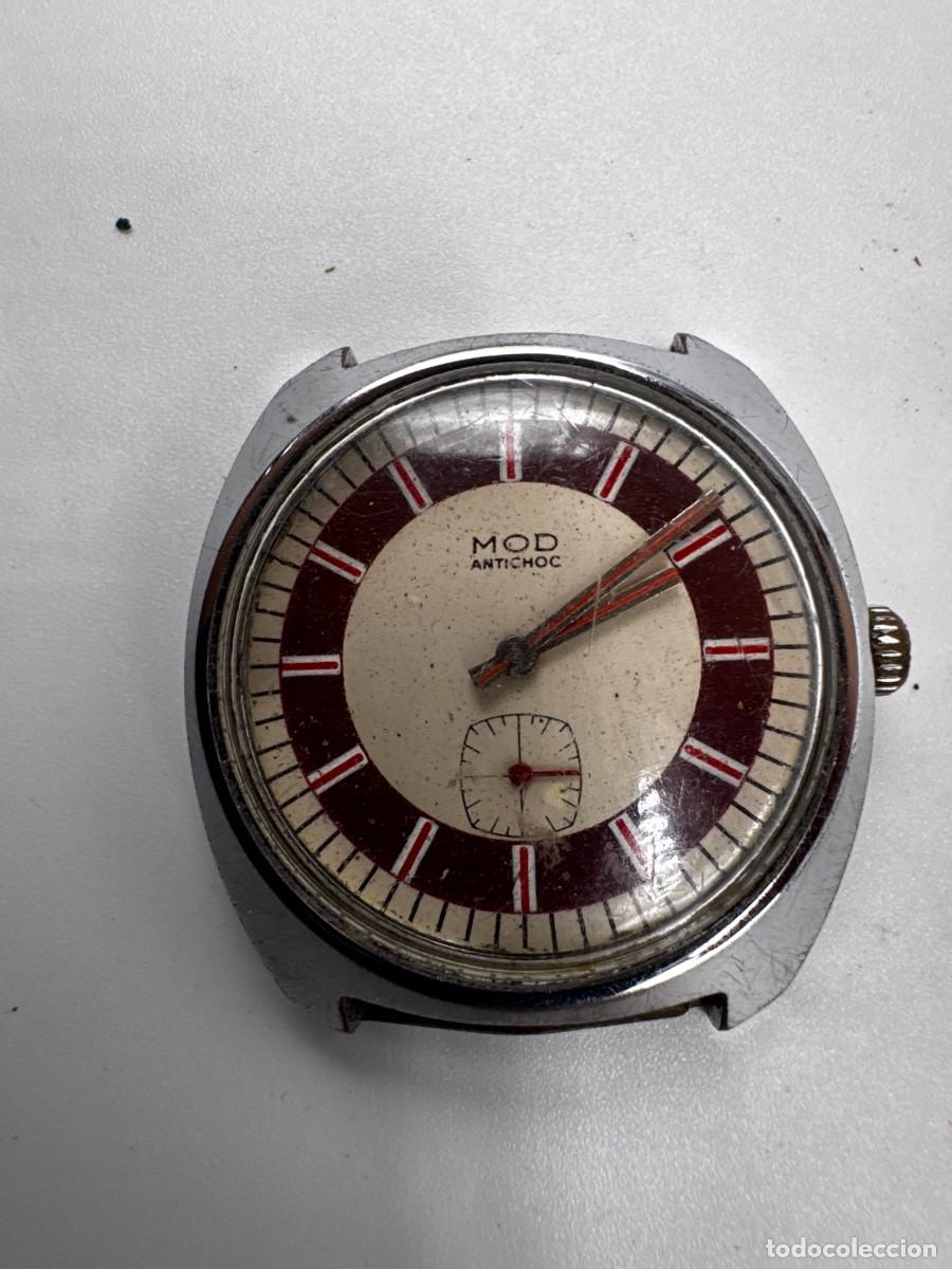 Orologi da polso: RELOJ MOD ANTICHOC VINTAGE MEC&Aacute;NICO ESFERA ROJA Y BLANCA SEGUNDERO A LAS 6 FALTA TAPA TRASERA