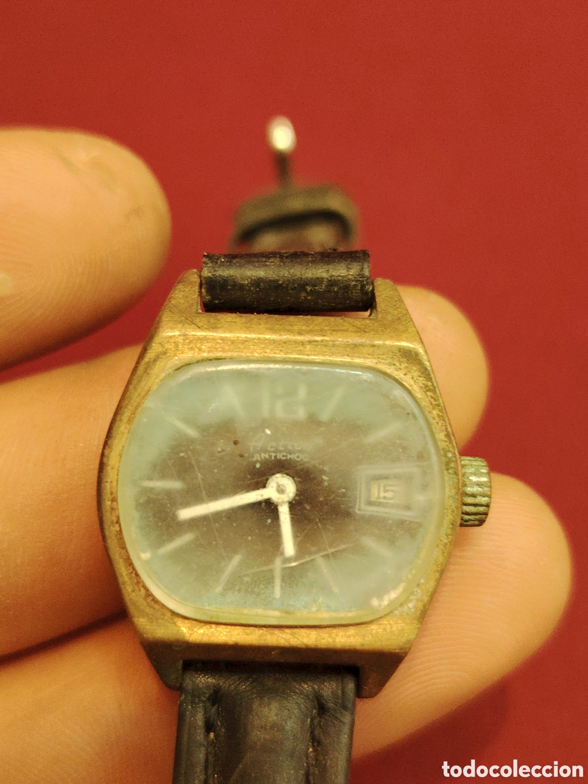 Relojes de pulsera: Antiguo reloj de cuerda funciona