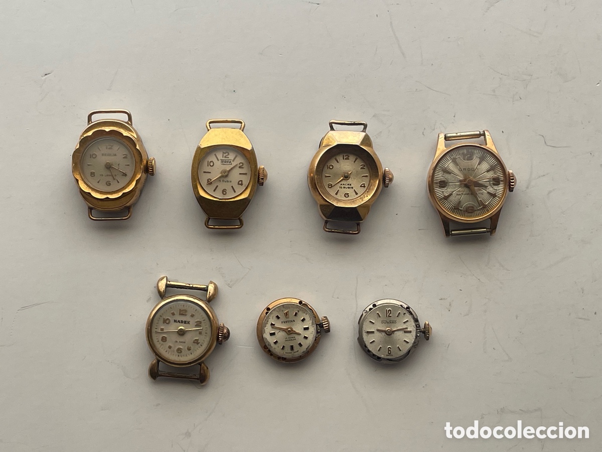 Relojes de pulsera: Lote 7 relojes de se&ntilde;ora sin marca, no funcionan, para repuesto