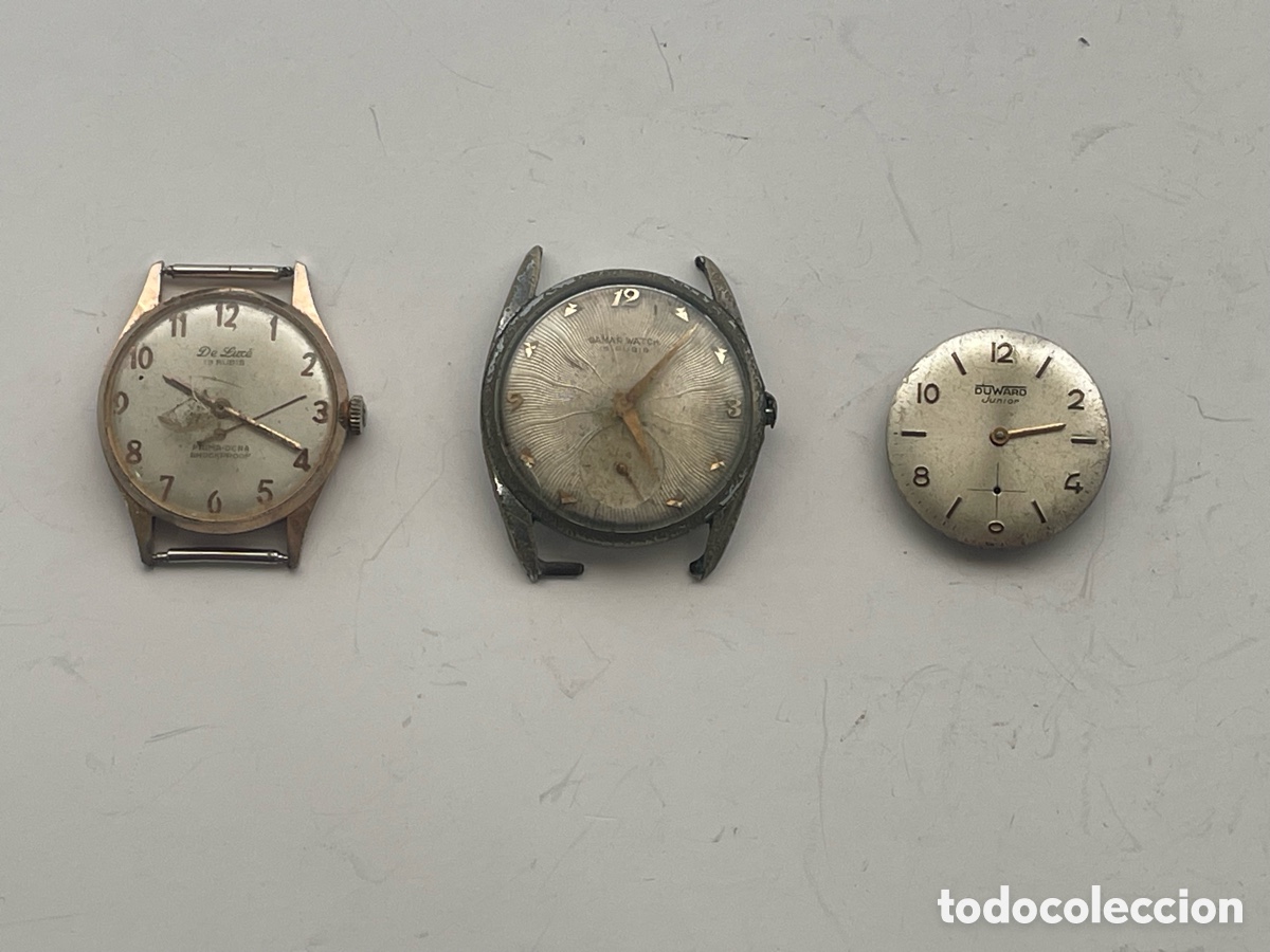 Relojes de pulsera: Lote 3 relojes vintage para piezas no funcionan