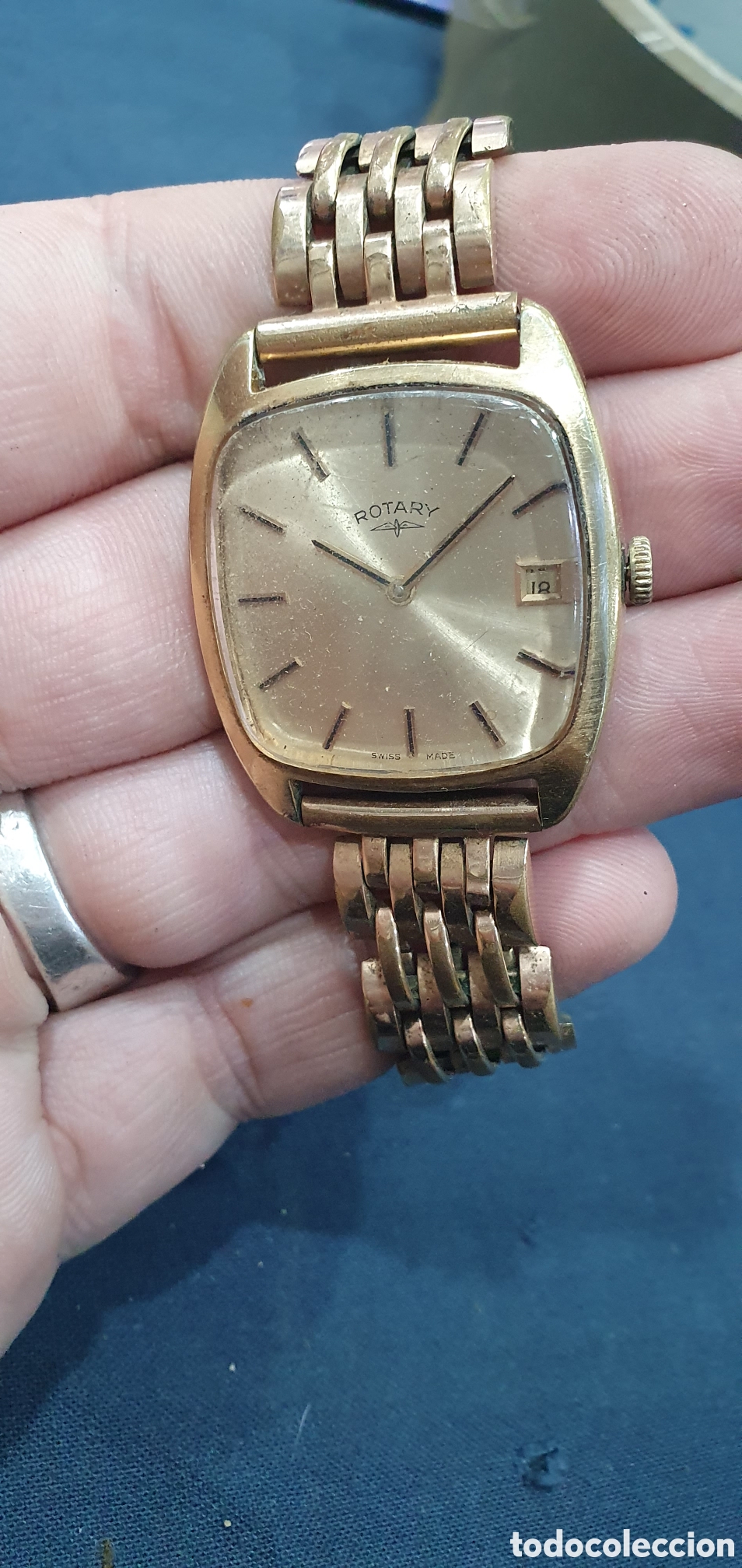 Relojes de pulsera: Reloj Rotary dorado a cuerda. Funcionando. (L139)