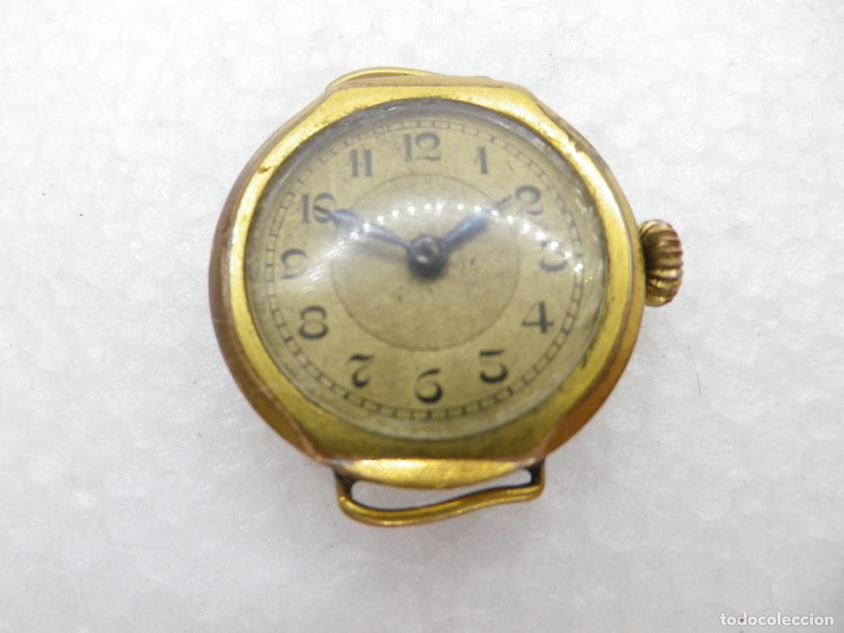 Relojes de pulsera: Reloj militar de Trinchera chapado en oro a&ntilde;o 1915) Funcionando WATCHES