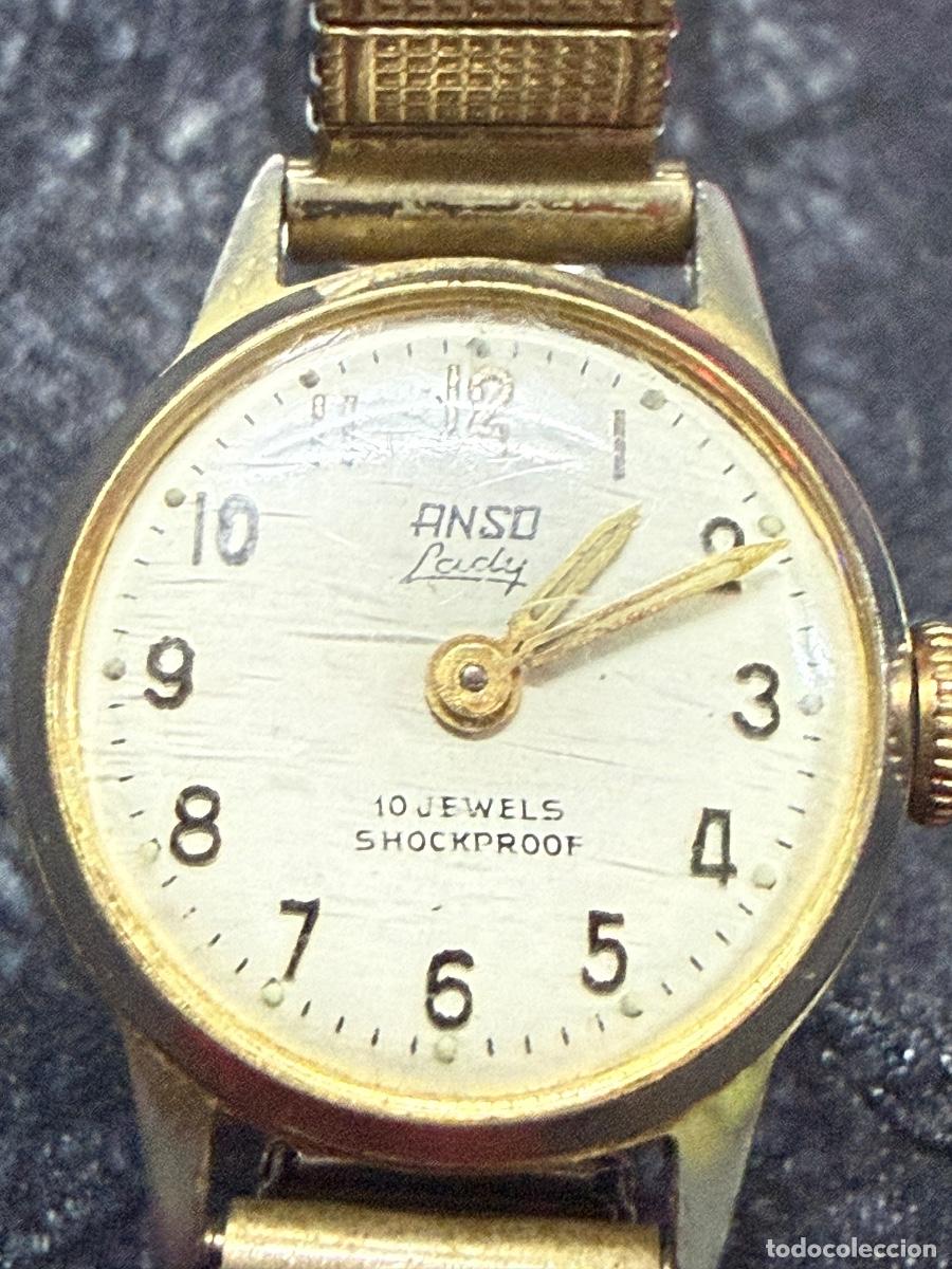 Rel&oacute;gios de pulso: Reloj Vintage ANSO Lady 10 Jewels Mec&aacute;nico &ndash; Shockproof &ndash; Funcionando &ndash; Coleccionista