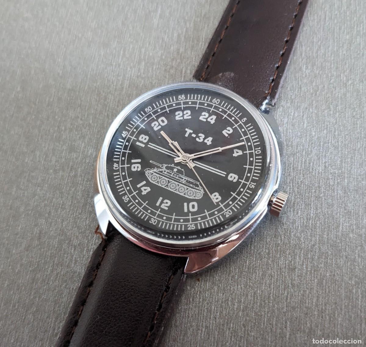 Relojes de pulsera: T -34 FAMOSO TANQUE UNI&Oacute;N SOVI&Eacute;TICA EN SEGUNDA GUERRA MUNDIAL-24 HORAS DE MARCACION-ORIGINAL, NUEVO