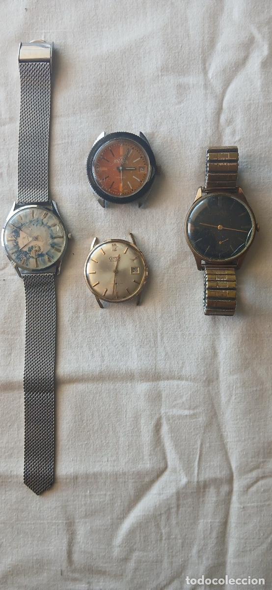 Rel&oacute;gios de pulso: Lote 4 Relojes Suizos(Duward, Arcadia, Cliper, Flica)-Para Piezas o Restaurar. Ver descripci&oacute;n