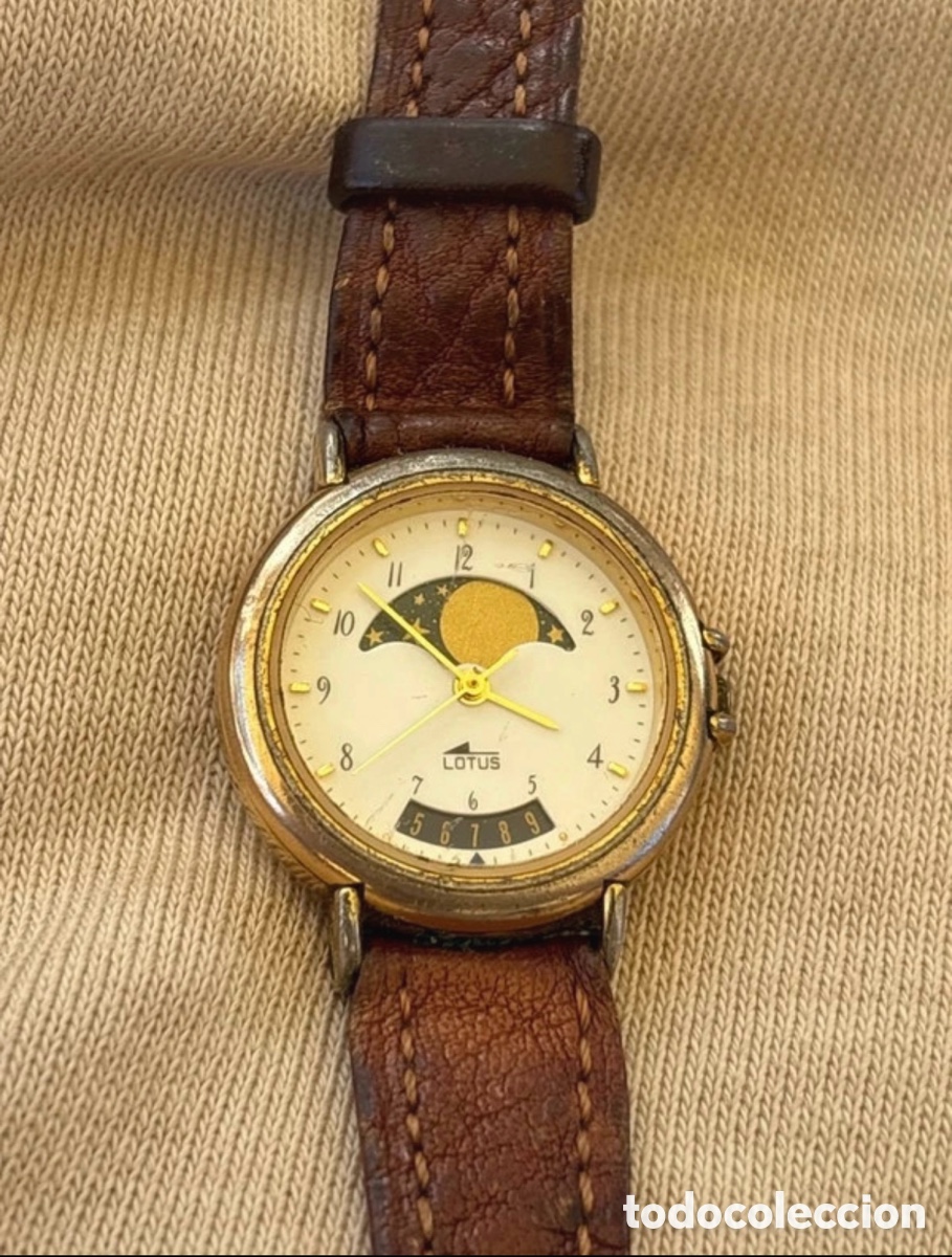 Relojes de pulsera: Reloj Lotus Vintage Fase Lunar Swiss Made &ndash; Cuarzo &ndash; A&ntilde;os 80/90