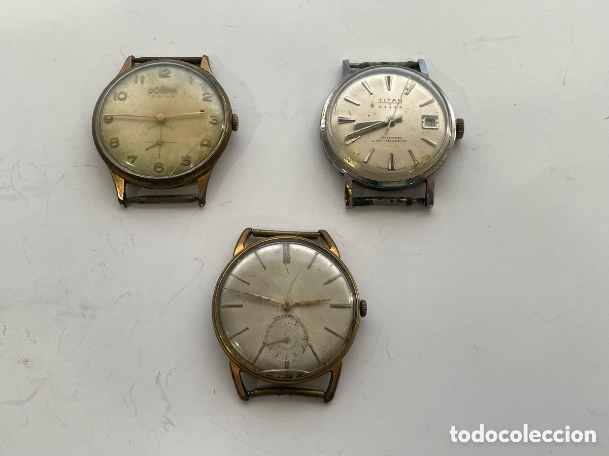 Relojes de pulsera: Lote 3 relojes Dogma Prima, Titan y Larnac