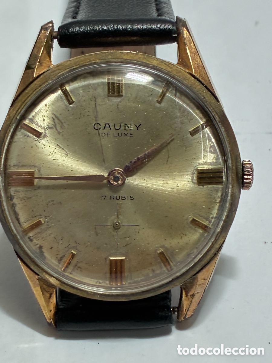 Relojes de pulsera: Reloj Cauny de luxe carga manual chapado oro