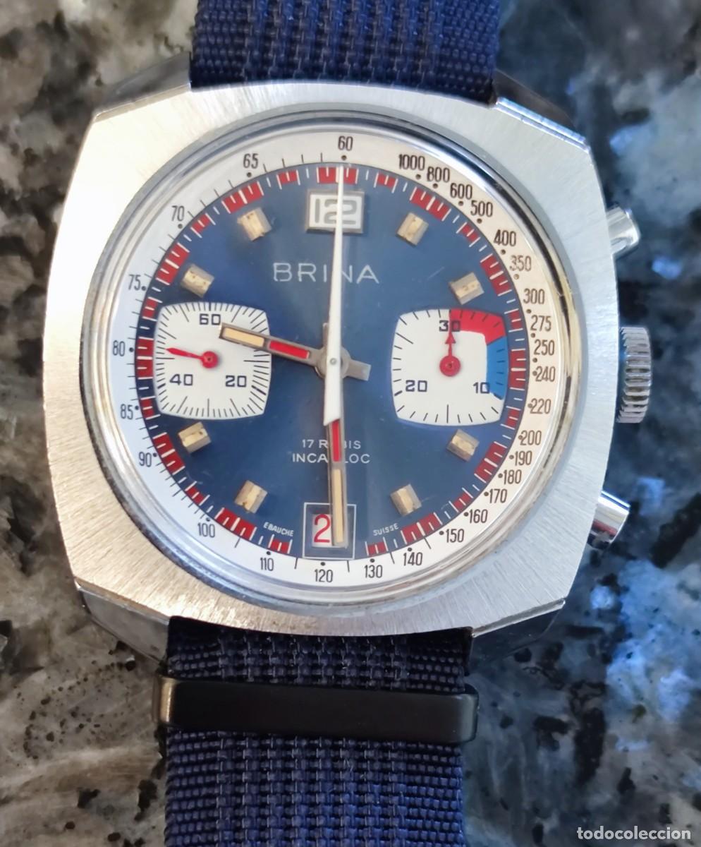Relojes de pulsera: Brina. Cron&oacute;grafo a&ntilde;os 60/70 casi nuevo.