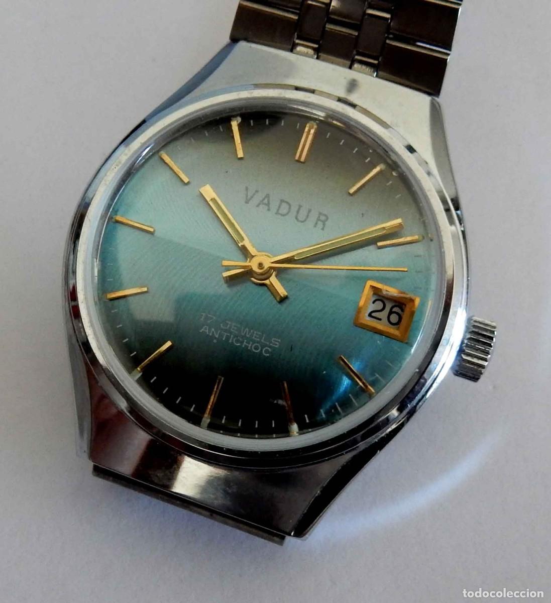 Relojes de pulsera: Reloj VADUR - unisex - vintage - cuerda - NOS