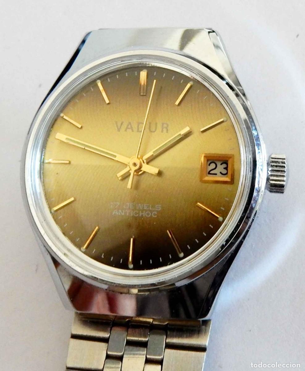 Relojes de pulsera: Reloj VADUR - unisex - vintage - cuerda - NOS