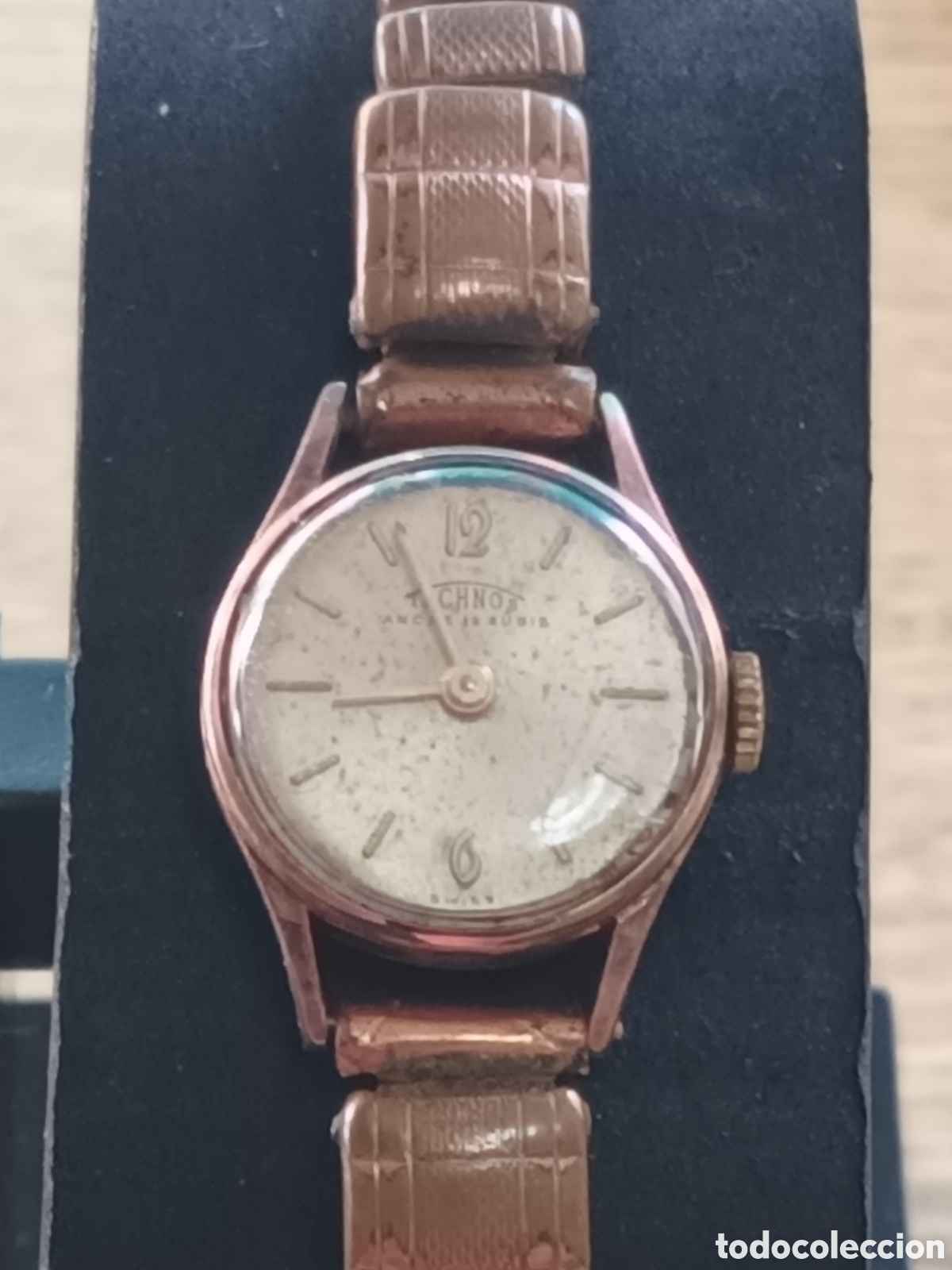 Relojes de pulsera: ANTIGUO RELOJ MARCA SUIZA TECHNOS BA&Ntilde;O EN ORO FUNCIONA PERFECTAMENTE