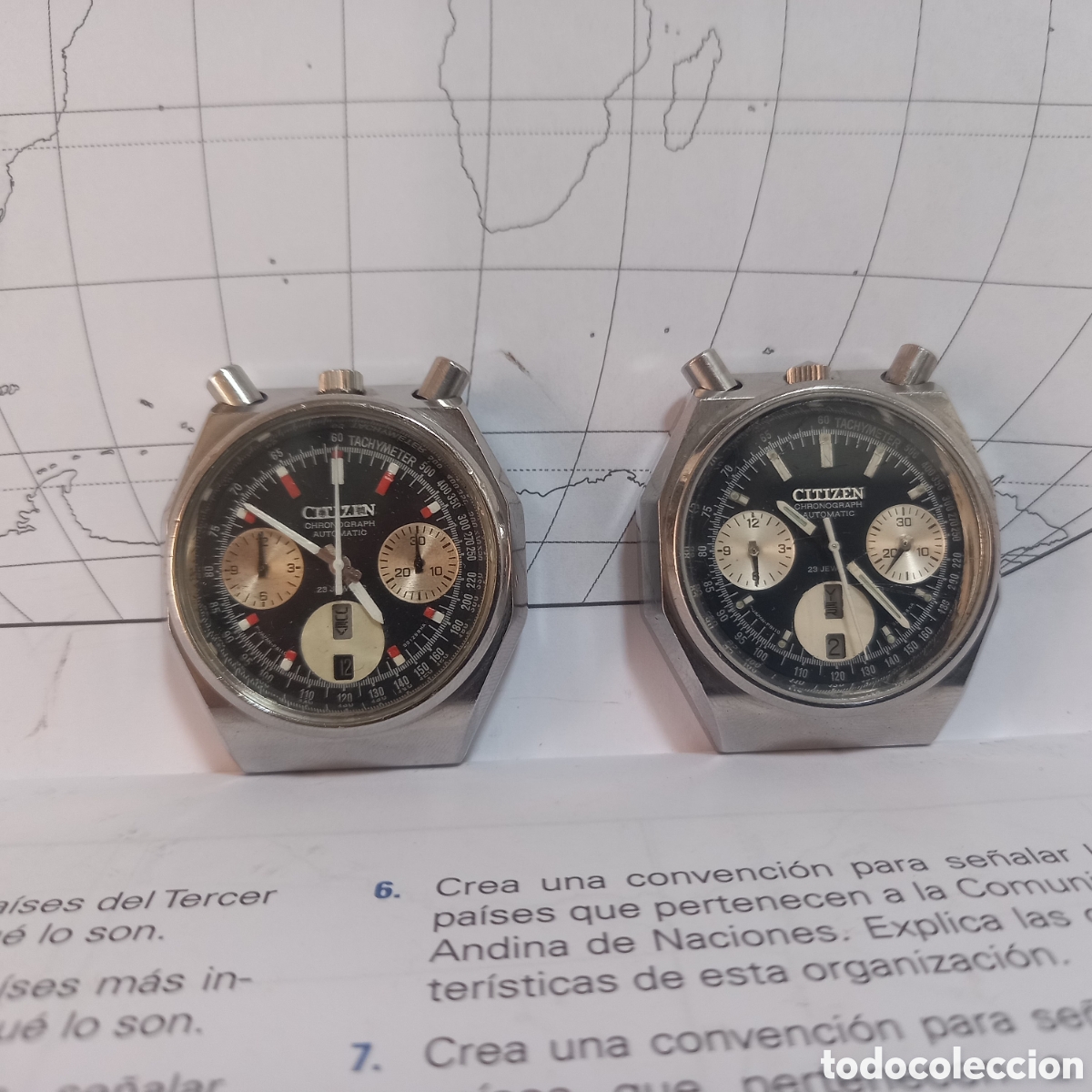 Relojes de pulsera: 2 Reloj Citizen Autom&aacute;tico Bullhead Bull Head Caja Octogonal Panda PARA RESTAURAR seiko antiguo