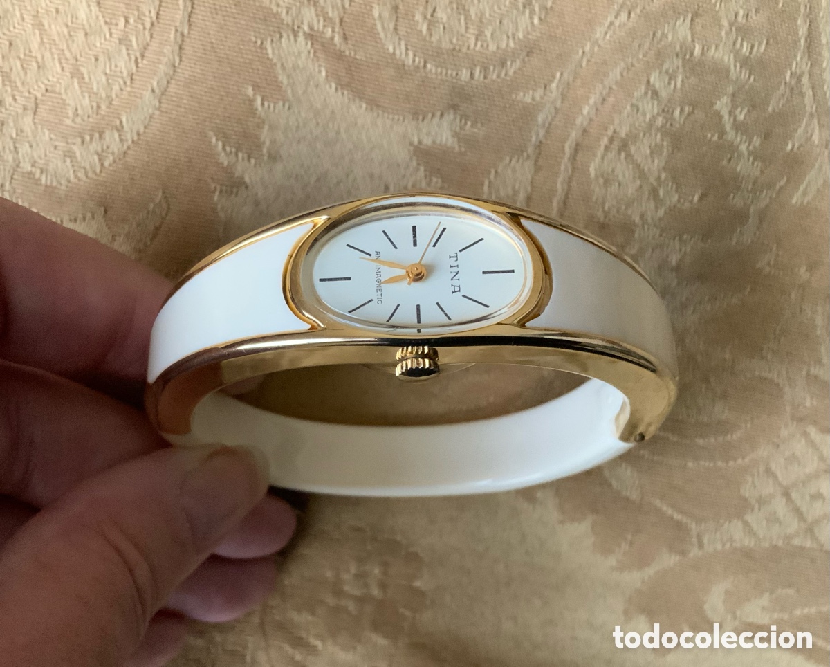Relojes de pulsera: RELOJ BRAZALETE CARGA MANUAL A&Ntilde;O 60 SIN ESTRENAR MARCA TINA