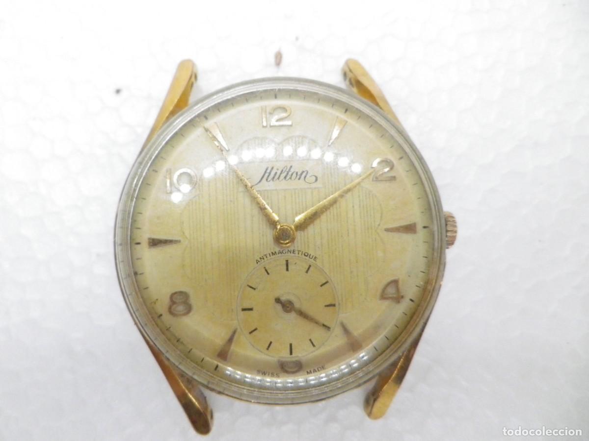 Relojes de pulsera: Alta Joyer&iacute;a Reloj Suizo Hilton Vintage Anos 50 Chapado Oro Esfera Texturizada