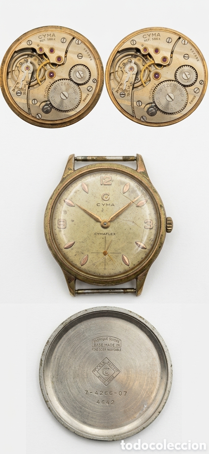 Relojes de pulsera: Reloj Vintage CYMA Cymaflex Calibre 586K (A&ntilde;o 1955)