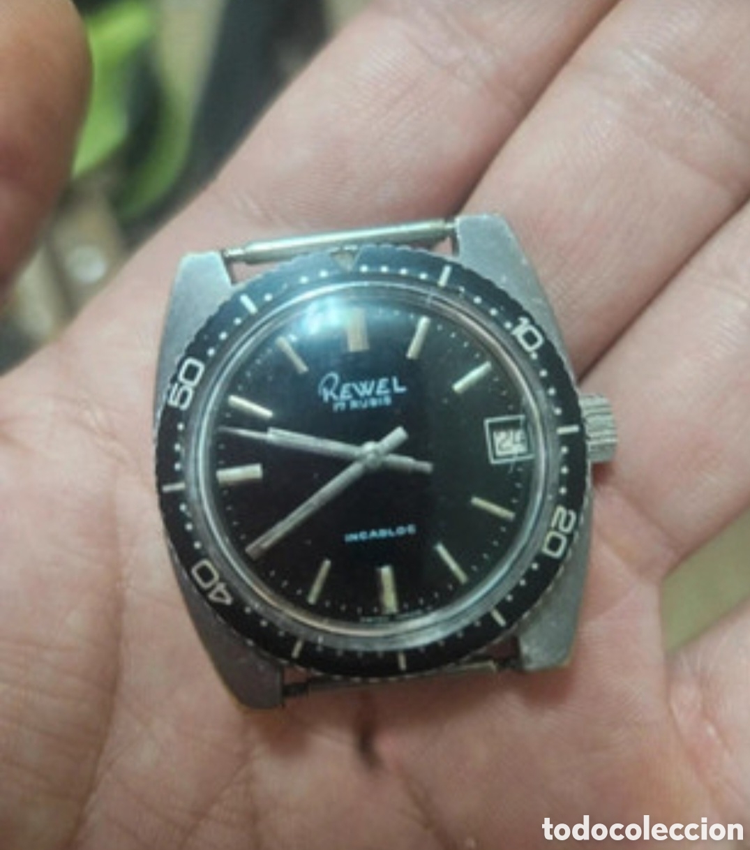 Relojes de pulsera: Reloj vintage Rewel &rdquo;Skin Diver&rdquo; suizo - Para restaurar