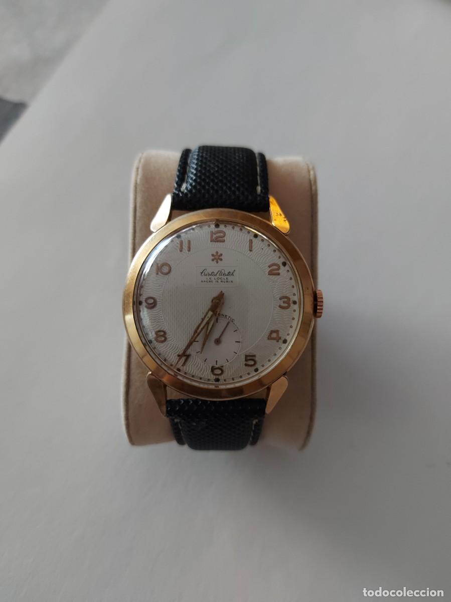 Relojes de pulsera: Reloj Suizo Cristal Watch Le Locle ancre 15 rub&iacute;s antimagnetic a&ntilde;os 50