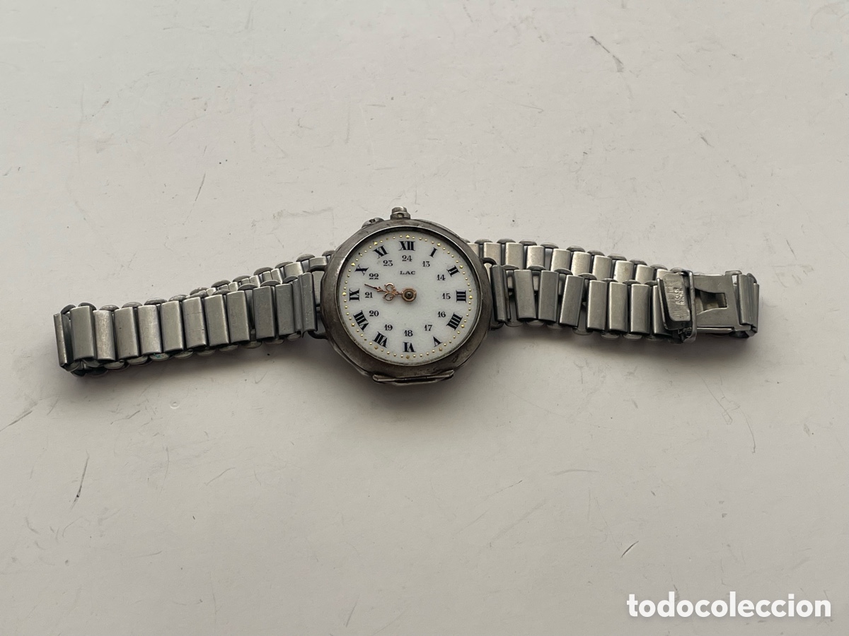 Armbanduhren: Reloj LAC, caja de plata con punz&oacute;n de cangrejo, esfera 13-24, 30 mm