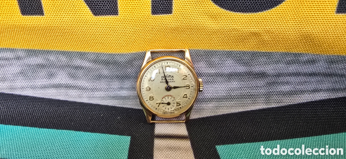 Relojes de pulsera: RELOJ SE&Ntilde;ORA MARCA DOGMA PRIMA ANCRE 15 RUBIS ANTIMAGNETIC. EN CAJA DE ORO DE 18K 750 . NO FUNCIONA.