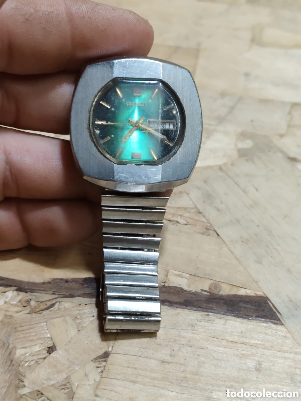 Relojes de pulsera: Reloj de Pulsera Citizen 6501 esfera verde para repasar