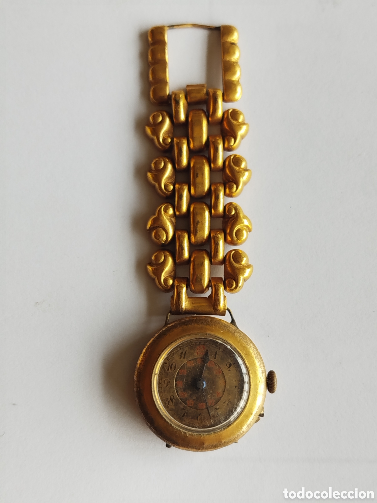 Relojes de pulsera: ANTIGUO RELOJ ARTD&Eacute;CO DE MUJER CHAPADO EN ORO PARA RESTAURAR. CARGA MANUAL.
