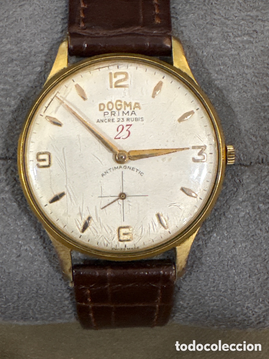 Rel&oacute;gios de pulso: Antiguo reloj DOGMA DE CARGA MANUAL,modelo 23,34MM sin contar corona*FUNCIONA*