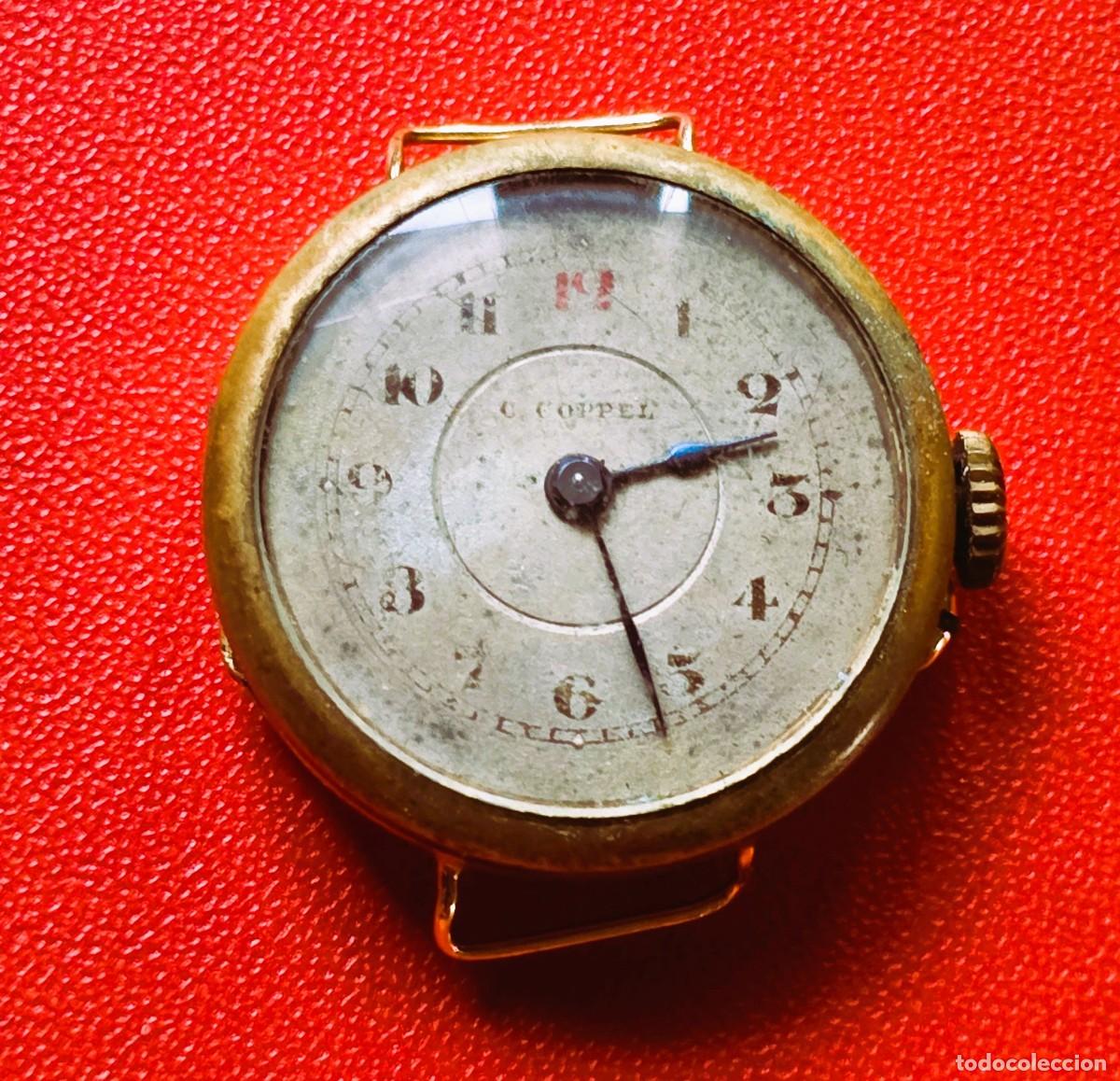 Relojes de pulsera: Reloj de pulsera de transici&oacute;n de oro macizo de la casa Carlos Coppel,