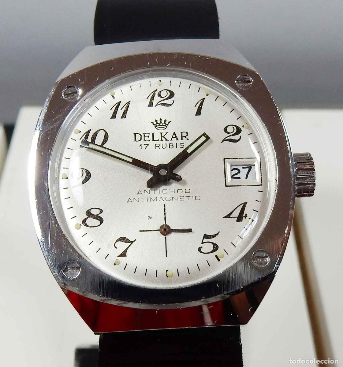 Relojes de pulsera: Reloj DELKAR - unisex - vintage - cuerda - NOS