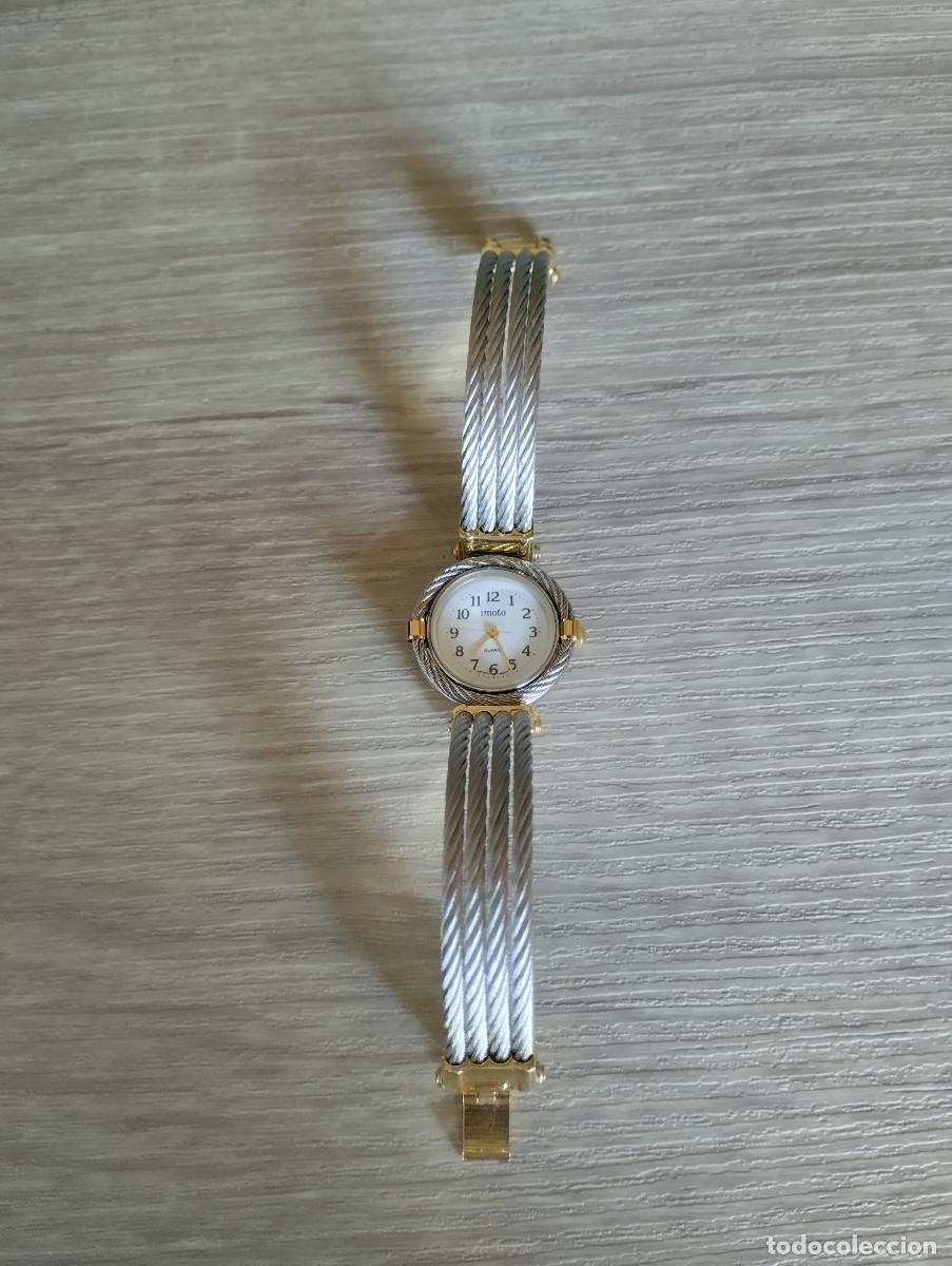 Relojes de pulsera: reloj de mu&ntilde;eca de mujer imoto plateado y dorado