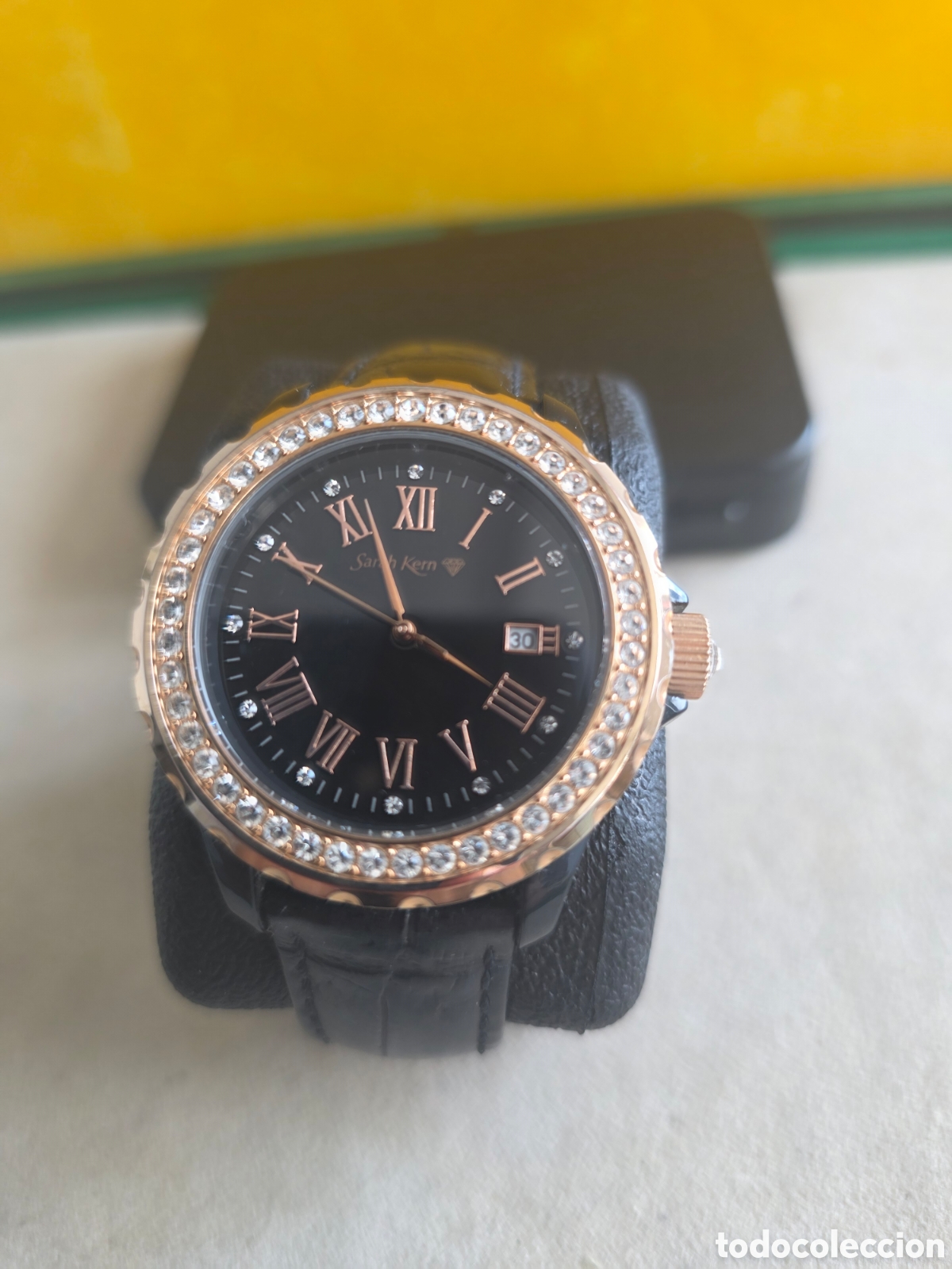 Relojes de pulsera: Reloj Sarah Kern (41mm) - Chapado Oro Rosa y Negro - &iexcl;Como nuevo!