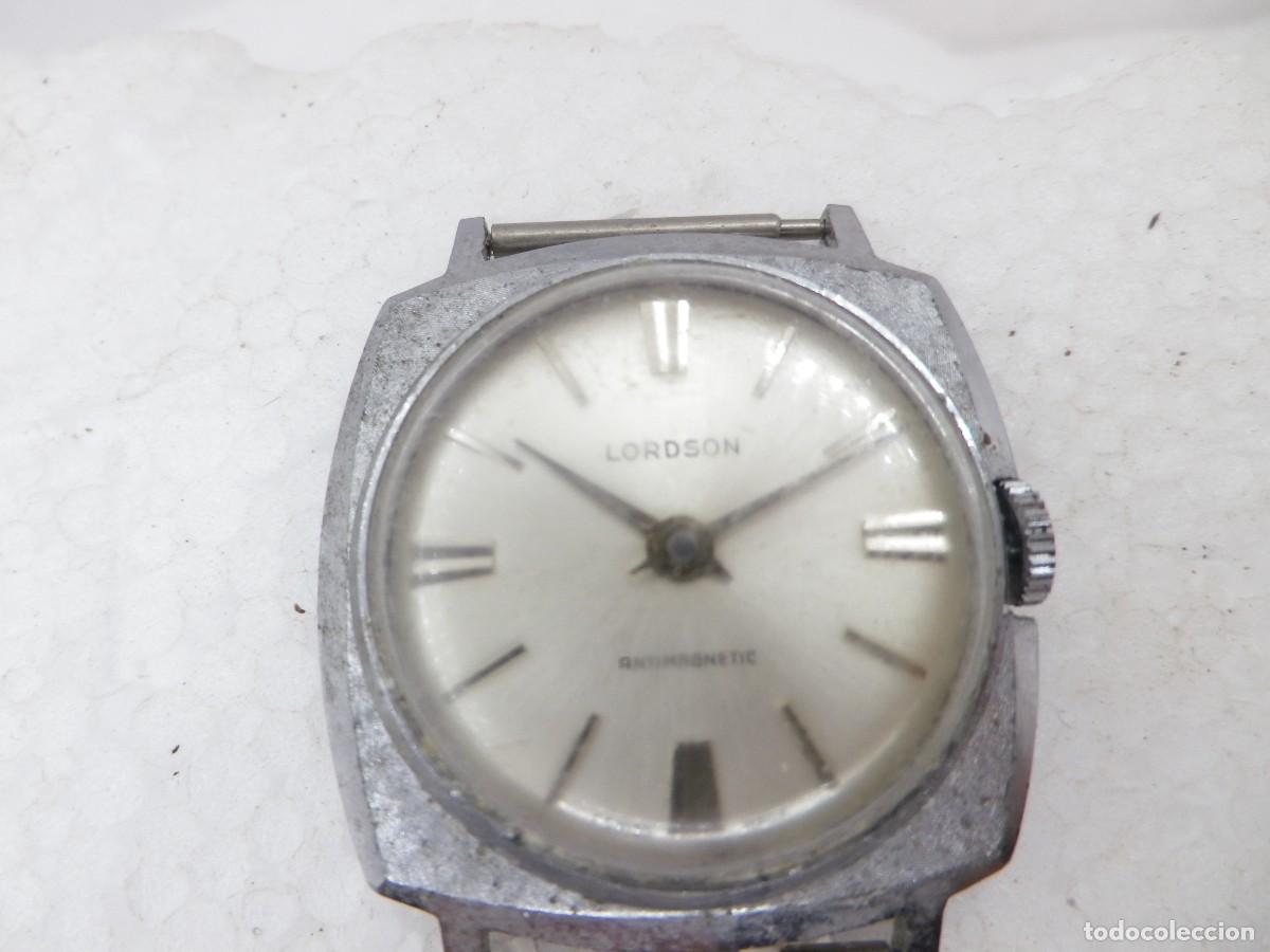 Relojes de pulsera: Reloj Antiguo LORDSON Militar de Cuerda 33mm Plata Suizo Calibre RONDA Colecci&oacute;n