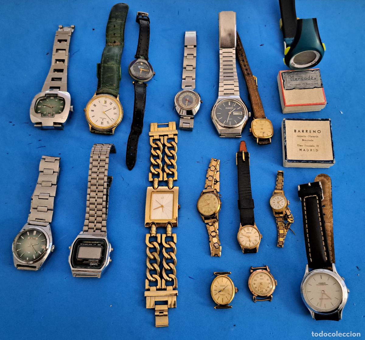 Relojes de pulsera: LOTE DE 16 RELOJES ORIGINALES - VARIAS MARCAS - FUNCIONANDO Y ALGUNOS PARA LLEVAR AL RELOJERO