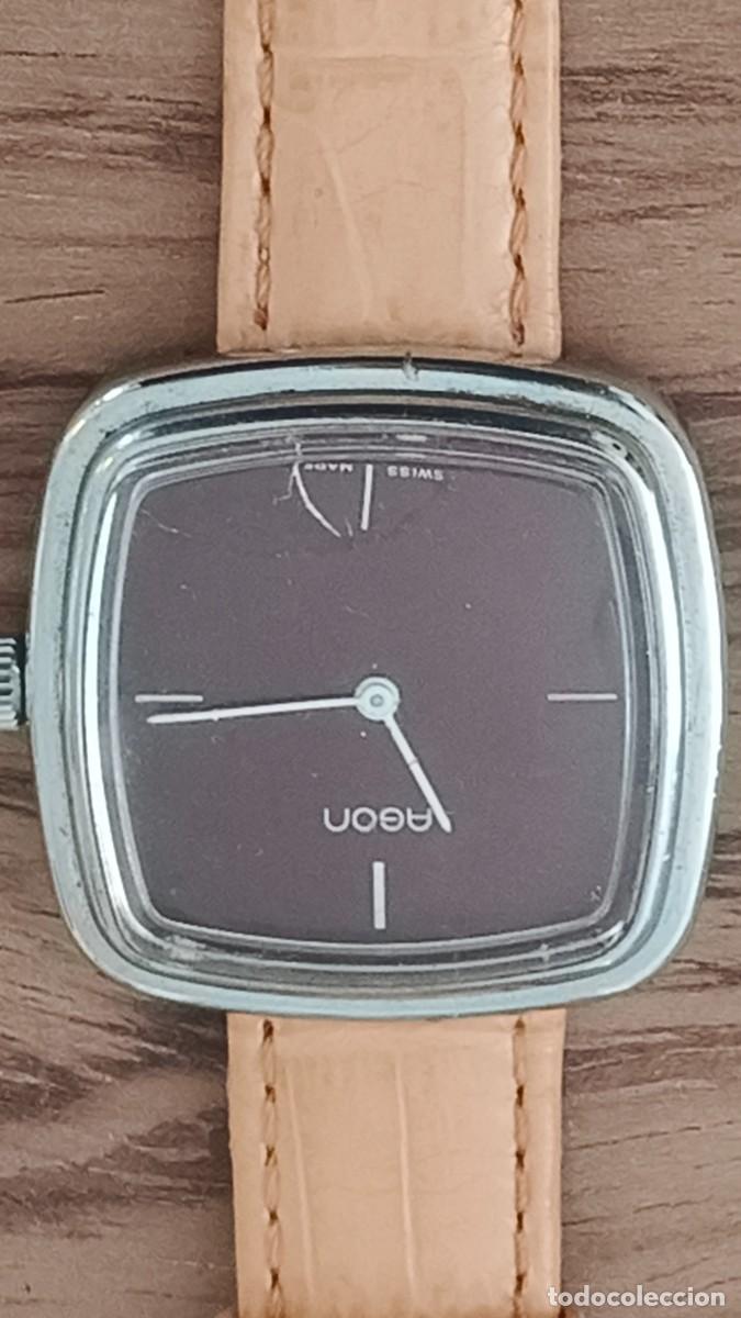 Relojes de pulsera: Montre homme m&eacute;canique Aeon design minimaliste 1970 fonctionne parfait r&eacute;vis&eacute;e par horloger