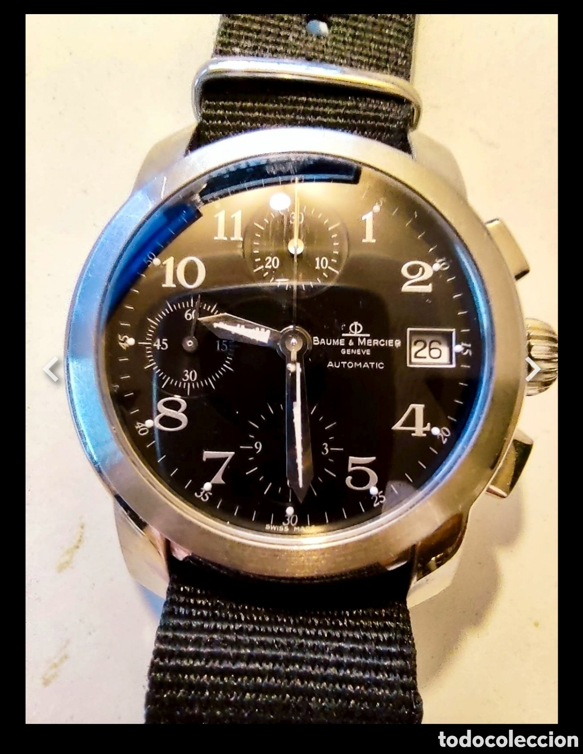 Relojes - Baume & Mercier: BAUME & MERCIER GEN&Egrave;VE AUTOMATIC CHRONOGRAPH &mdash; RELOJ SUIZO AUTOM&Aacute;TICO CON ESFERA NEGRA Y VARIAS CORR