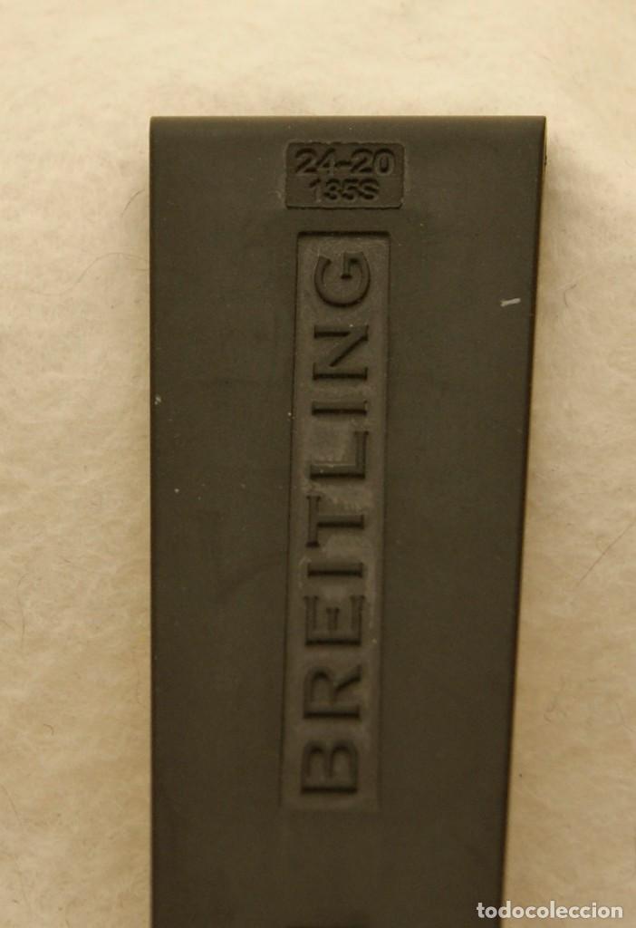Relojes- Breitling: BREITLING CORREA CAUCHO 135S 24MM CON HEBILLA NEGRA PEGATINAS ORIGINAL - Foto 6 - 198536446