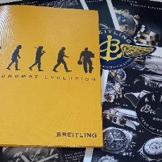 Relojes- Breitling: CARPETA PUBLICITARIA DE RELOJES BREITLING CHRONOMAT EVOLUCION + REGLA DE CALCULO Y PEGATINA N 1