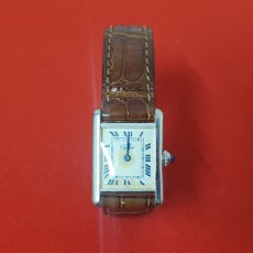 Relojes - Cartier: RELOJ CARTIER CUARZO CAJA DE PLATA 925 NO FUNCIONA. MIDE 20.4 MM DIAMETRO. Lote 364566581