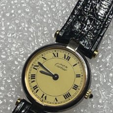 Relojes - Cartier: RELOJ ORIGINAL MUST DE CARTIER ORO 18K M PULSERA COCODRILO. Lote 380288909
