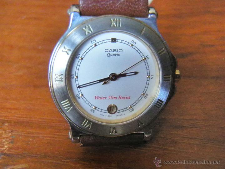 Relojes - Casio: RELOJ VINTAGE CASIO defectuoso CORREA CUERO - Foto 2